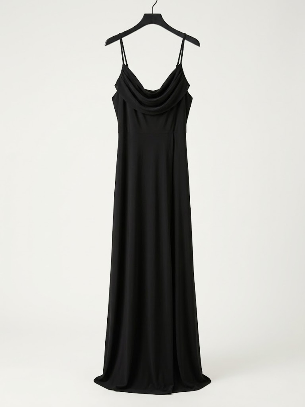 Faeriesty Black Cowl Neck Maxi Dress